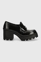 Calvin Klein Jeans pantofi de piele CHUNKY HEELED LOAFER MG MTR YW0YW01494 negru AW24
