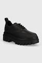 Calvin Klein Jeans półbuty FLATFORM LACEUP DERBY MG MTL syntetyczny czarny YW0YW01502