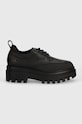 Calvin Klein Jeans półbuty FLATFORM LACEUP DERBY MG MTL YW0YW01502 czarny AW24