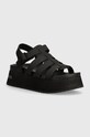 Σανδάλια Calvin Klein Jeans PLATFORM BUCKLE RUBBER MG MTL συνθετικό μαύρο YW0YW01513