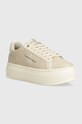 Calvin Klein Jeans sneakersy BOLD PLATF LOW LACE LTH ML MTL syntetyczny beżowy YW0YW01516