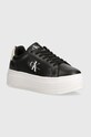 Sneakers boty Calvin Klein Jeans BOLD PLATF LOW LACE LTH ML MTL přírodní kůže černá YW0YW01516
