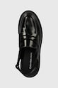 Calvin Klein Jeans mocassini in pelle COMBAT SLING MULE LTH nero YW0YW01521