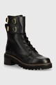 See by Chloé bocanci de piele Mallory cu snur negru SB33080A.999