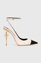 Δερμάτινες γόβες Elisabetta Franchi SA25B46E2.E84 μπεζ AW24