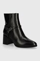 Calvin Klein botki skórzane ANKLE BOOT 55 W/HW LTH słupek czarny HW0HW02095
