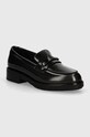 Kožené mokasíny Calvin Klein LOAFER W/M BAR SAFF LTH usňová koža čierna HW0HW02076