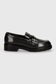 Шкіряні мокасини Calvin Klein LOAFER W/M BAR SAFF LTH HW0HW02076 чорний AW24
