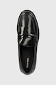 Kožené mokasíny Calvin Klein LOAFER W/M BAR SAFF LTH černá HW0HW02076