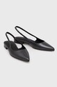 Obuv Kožené balerínky Calvin Klein FLAT SLINGBACK PUMP PEARL HW0HW02120 čierna