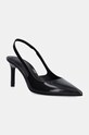 Шкіряні туфлі Calvin Klein HEEL SLINGBACK PUMP 70 SAFF LTH шпилька чорний HW0HW02068