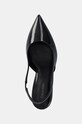 Шкіряні туфлі Calvin Klein HEEL SLINGBACK PUMP 70 SAFF LTH чорний HW0HW02068