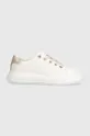 Δερμάτινα αθλητικά παπούτσια Calvin Klein CUPSOLE LACE UP LTH λευκό
