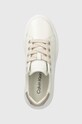 Calvin Klein sneakersy skórzane CUPSOLE LACE UP LTH biały HW0HW02085