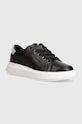 Calvin Klein sneakers in pelle CUPSOLE LACE UP LTH platform nero HW0HW02085