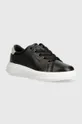 nero Calvin Klein sneakers in pelle CUPSOLE LACE UP LTH Donna