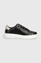 Calvin Klein sneakers in pelle CUPSOLE LACE UP LTH HW0HW02085 nero AW24