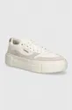 Sneakers boty Calvin Klein FF CUPSOLE LACE UP W/ML MIX M přírodní kůže bílá HW0HW02125