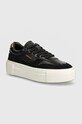Sneakers boty Calvin Klein FF CUPSOLE LACE UP W/ML MIX M přírodní kůže černá HW0HW02125