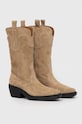 Semišové kovbojské topánky Copenhagen semišová koža béžová CPH233