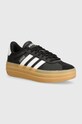Кожаные кроссовки adidas Vl Court Bold замш чёрный IH3081