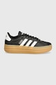adidas sneakersy skórzane Vl Court Bold IH3081 czarny AW24