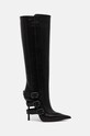 Le Silla ghete de piele Stivale Courtney 4289C100BXPPGLO001 negru AW24