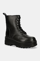Calvin Klein Jeans workery FLATFORM HIGH LACE UP MG DL imitacja skóry licowej czarny YW0YW01535