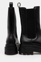 Calvin Klein Jeans ghete chelsea de piele FLATFORM CHELSEA BOOT MG LTH negru YW0YW01542