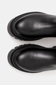 Calvin Klein Jeans ghete chelsea de piele FLATFORM CHELSEA BOOT MG LTH YW0YW01542 negru