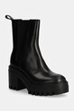 Μποτάκια Calvin Klein Jeans CHUNKY HEELED CHELSEA LTH χωρίς μόνωση μαύρο YW0YW01547
