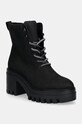 Členkové topánky Calvin Klein Jeans CHUNKY HEELED ZIP BOOT LTH nezateplené čierna YW0YW01548