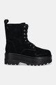 Semišové workery Calvin Klein Jeans FLATFORM ZIP LACEUP MG S YW0YW01554 čierna NC24