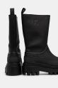 Calvin Klein Jeans kalosze FLATFORM RAINBOOT HIGH MG R czarny YW0YW01559