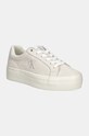 Замшеві кросівки Calvin Klein Jeans VULC FLATFORM LACEUP LOW MG S платформа бежевий YW0YW01576