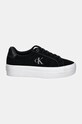 Semišové sneakers boty Calvin Klein Jeans VULC FLATFORM LACEUP LOW MG S YW0YW01576 černá NC24