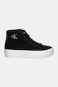 Велурени кецове Calvin Klein Jeans VULC FLATFORM LACEUP MID MG S YW0YW01584 черен NC24