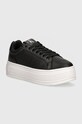 Шкіряні кросівки Calvin Klein Jeans BOLD PLATF LOW OH MG LTH імітація лицьової шкіри чорний YW0YW01589