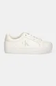 Calvin Klein Jeans sneakersy skórzane VULC FLATFORM LOW MG LTH YW0YW01613 biały AW24