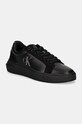 Kožne tenisice Calvin Klein Jeans CHUNKY CUPSOLE LTH MG LTH brušena koža crna YW0YW01614