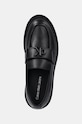Calvin Klein Jeans bőr mokaszin FLATFORM LOAFER HW MG LTH fekete YW0YW01682