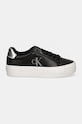 Кожаные кроссовки Calvin Klein Jeans BOLD VULC FLATF LACEUP LTH YW0YW01688 чёрный AW24
