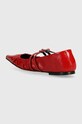 Obuwie MSGM baleriny skórzane 3741MDS420.848.18 czerwony