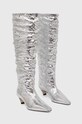 MSGM kozaki skórzane 3741MDS710.905.90 srebrny AW24