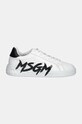 MSGM sneakersy skórzane 3741MDS506.924.01 biały AW24