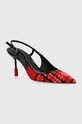 MSGM szpilki tekstylny czerwony 3741MDS931.794.18