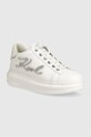 Karl Lagerfeld sneakers din piele KAPRI Planet friendly alb KL62510G.01W