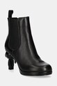 Karl Lagerfeld sztyblety skórzane IKON ISLAND słupek czarny KL39044.000