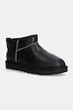 UGG śniegowce skórzane Classic Ultra Mini Lthr Regen brak zapięcia czarny 1163490.BLK