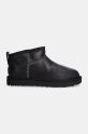 Kožené snehule UGG Classic Ultra Mini Lthr Regen 1163490.BLK čierna AW24